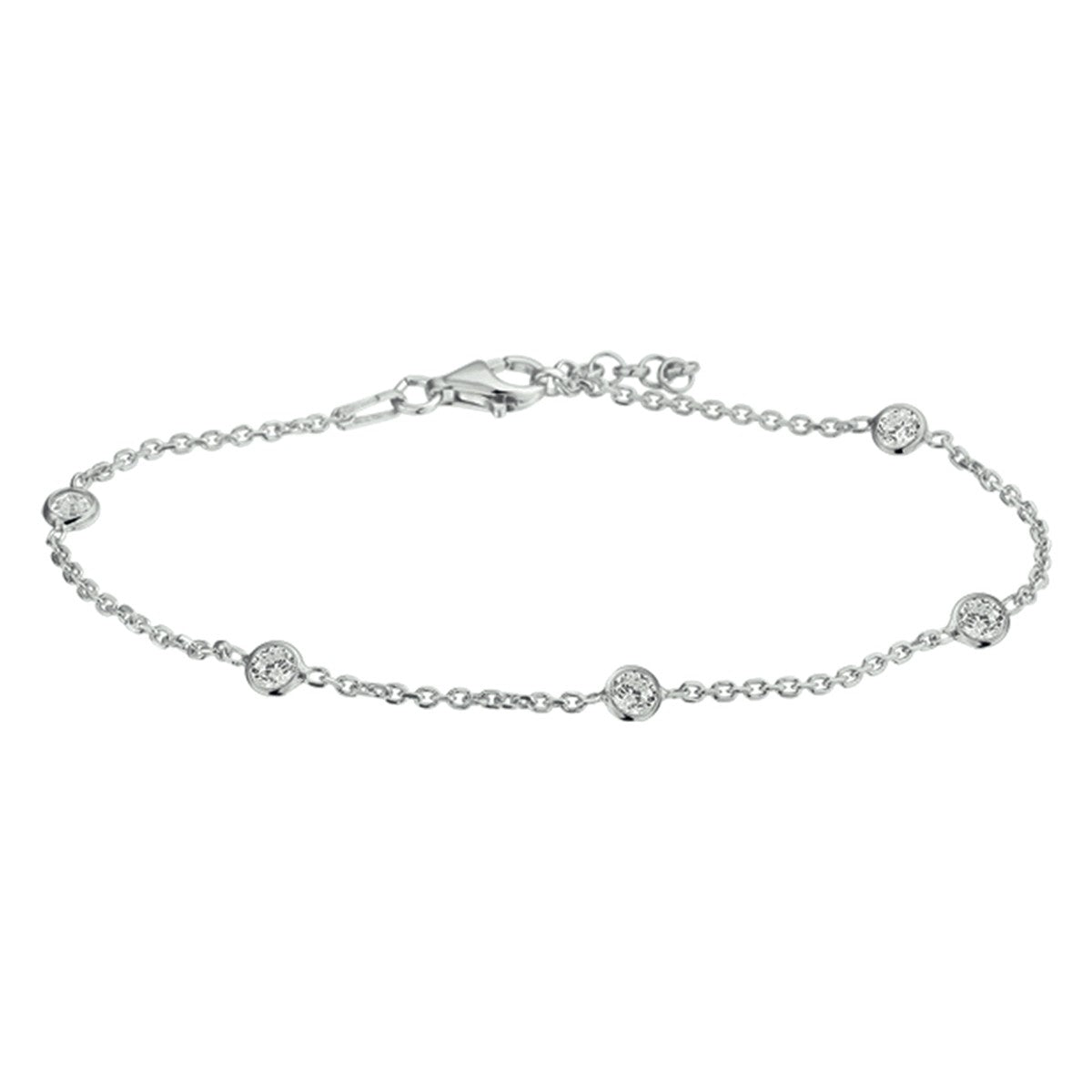 Fantasy Collection Armband zirkonia 17 + 2 cm zilver