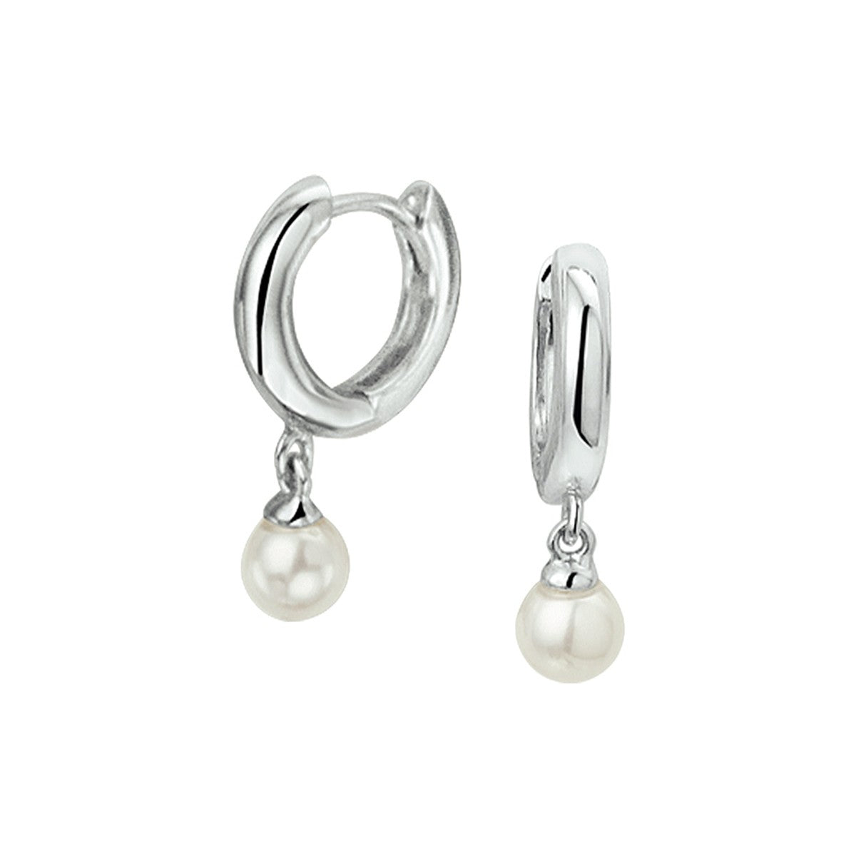 Fantasy Collection Oorbellen synth. parel 17 mm zilver