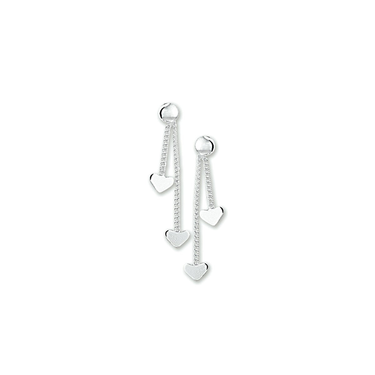 Fantasy Collection Hangende oorbellen hart zilver