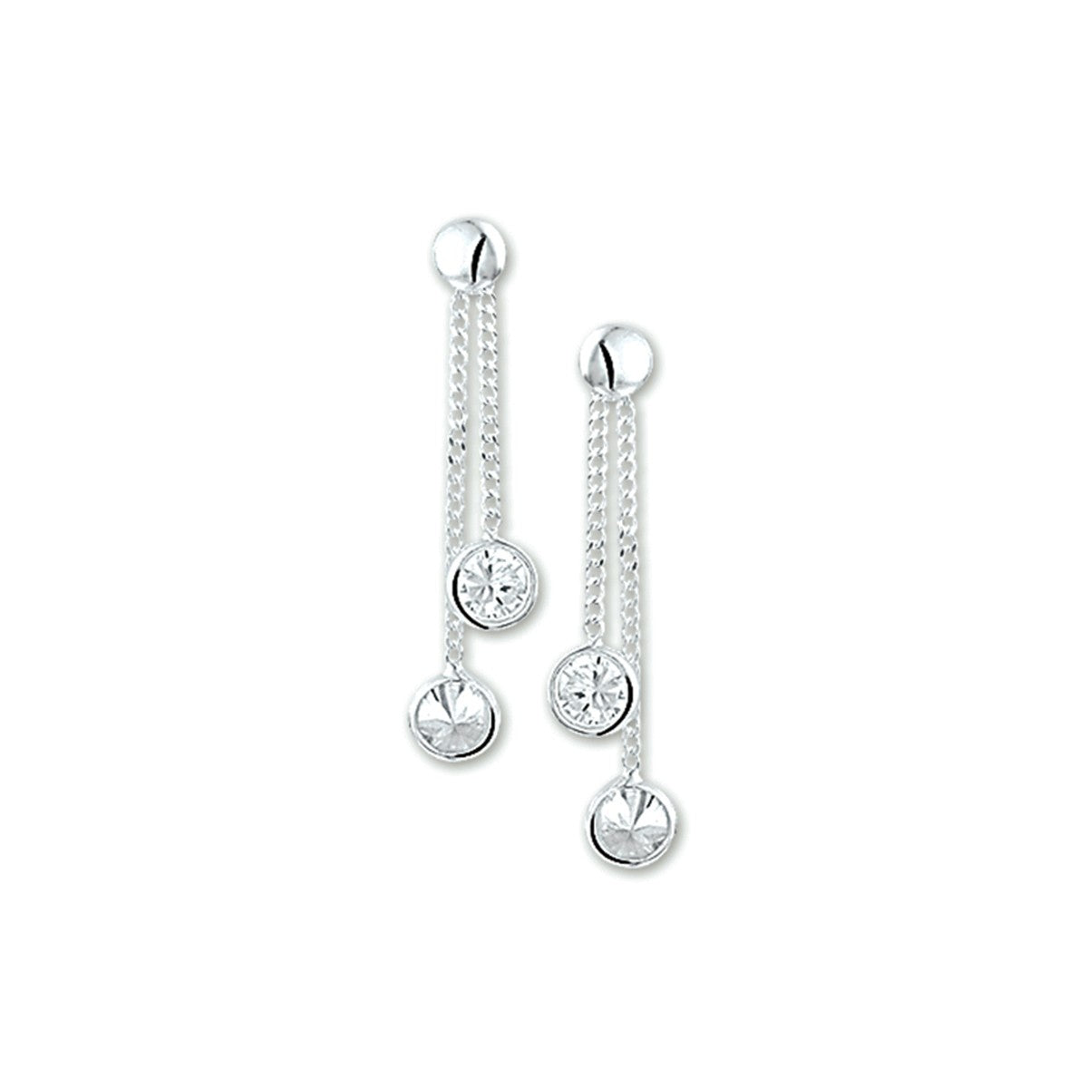 Fantasy Collection Hangende oorbellen zirkonia zilver