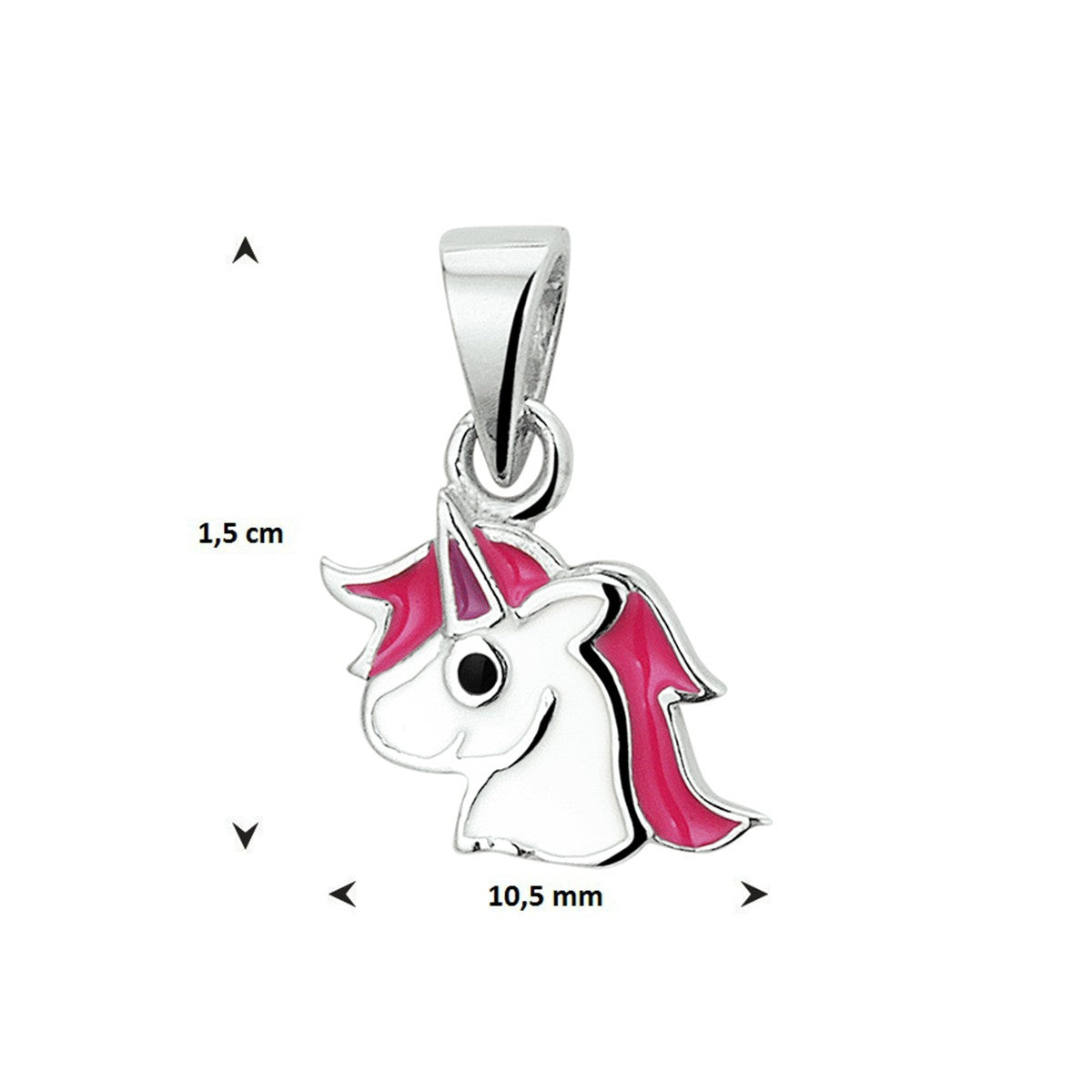 Fantasy Collection Hanger emaille eenhoorn zilver - PSN1327753