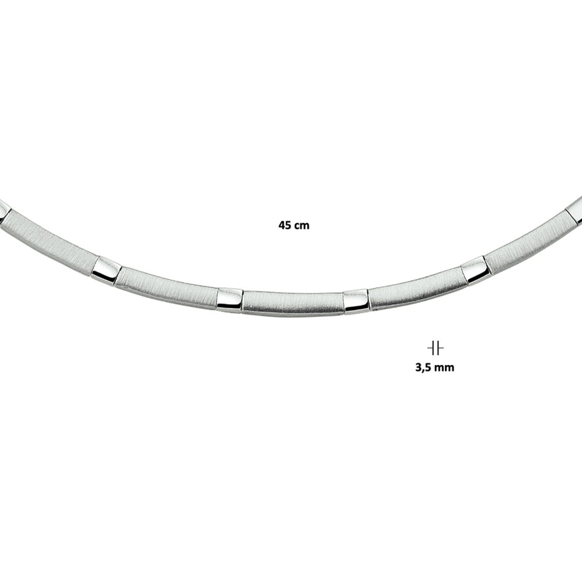 Fantasy Collection Collier poli/mat 3,5 mm 45 cm zilver