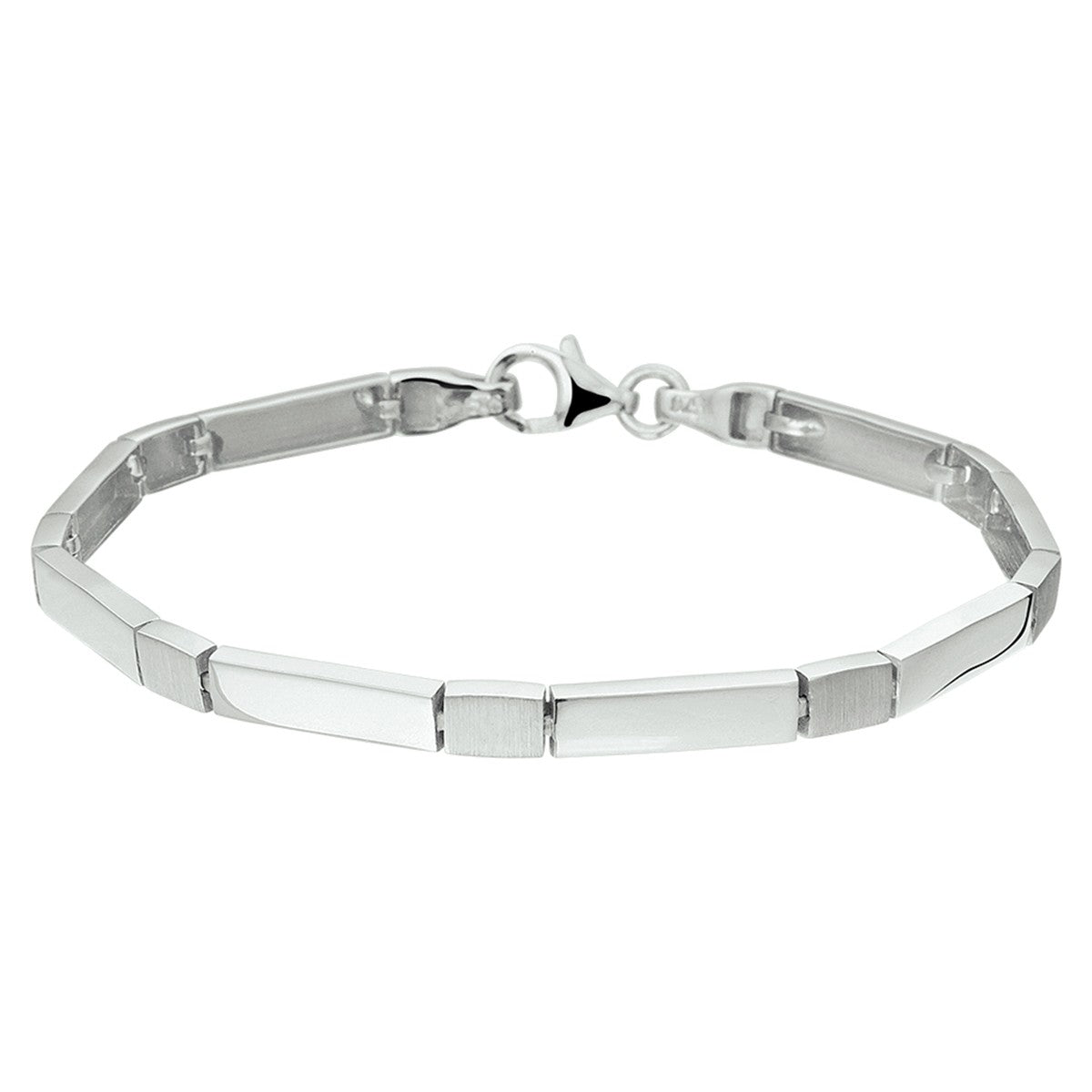 Fantasy Collection Armband poli/mat 4,5 mm 19 cm zilver