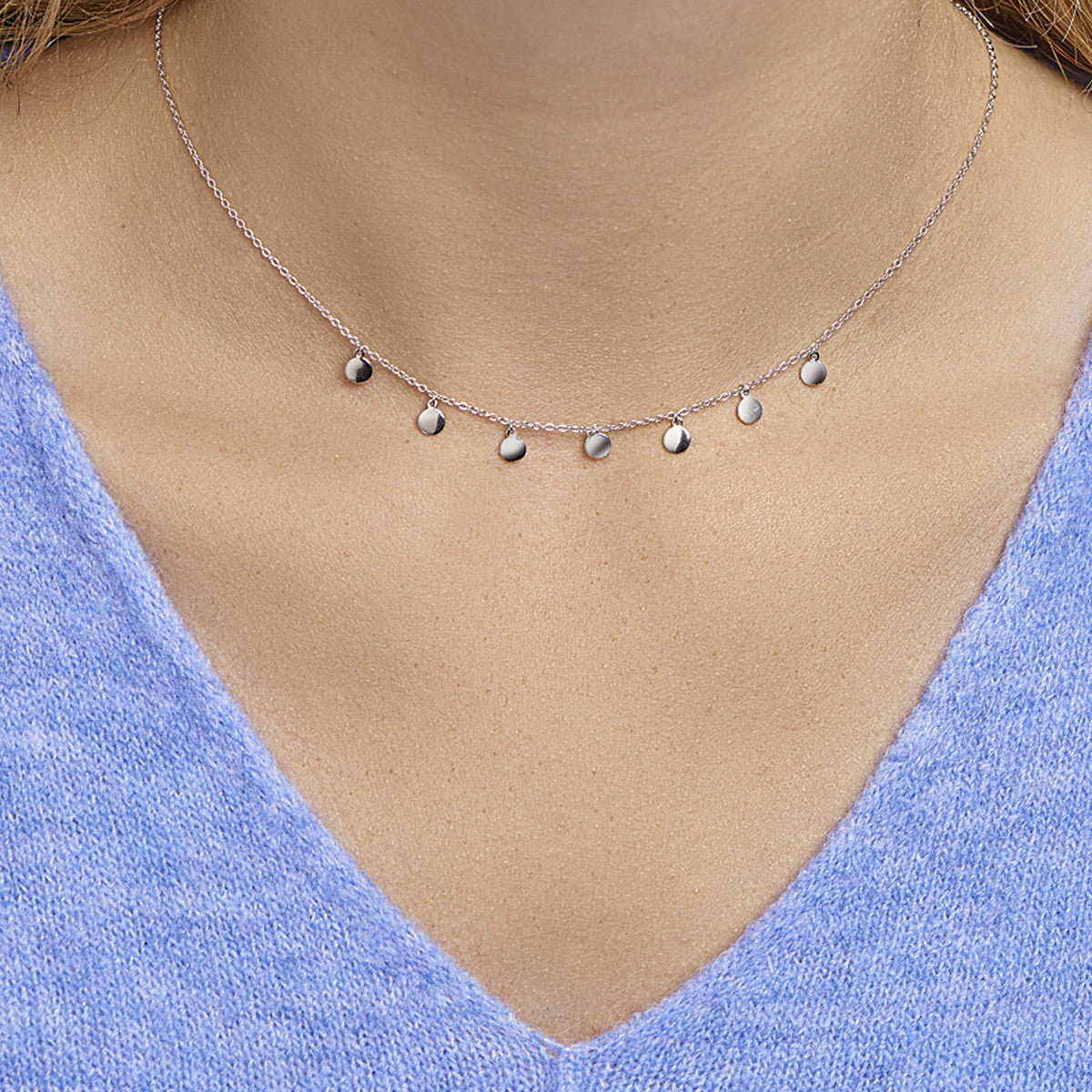 Fantasy Collection Collier rondjes 41 + 4 cm zilver
