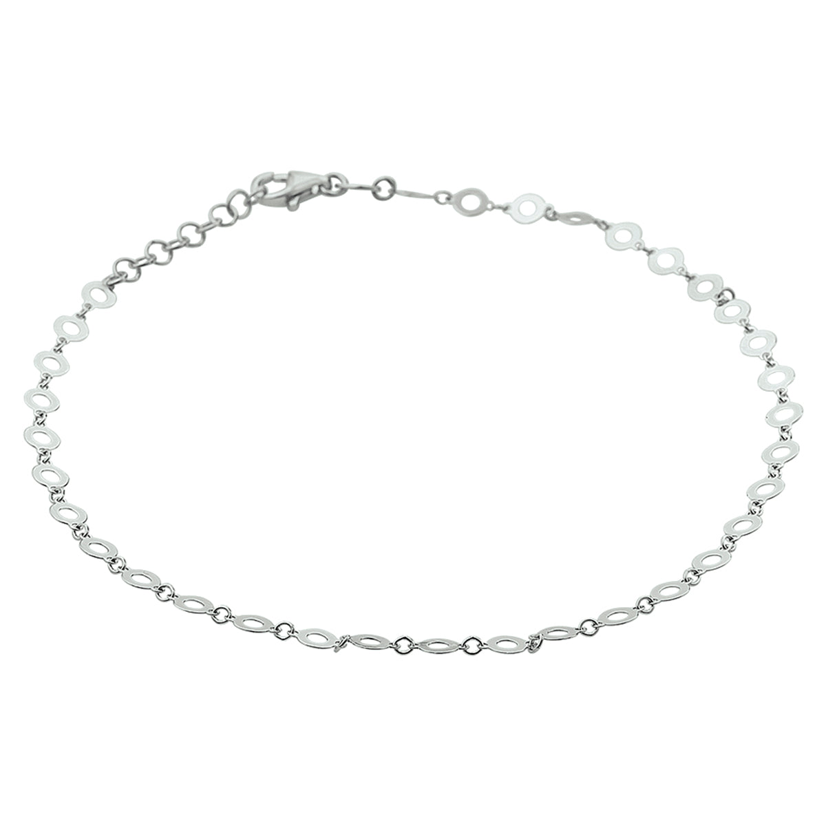 Enkelbandje 4,0 mm 24 + 2 cm zilver gerhodineerd