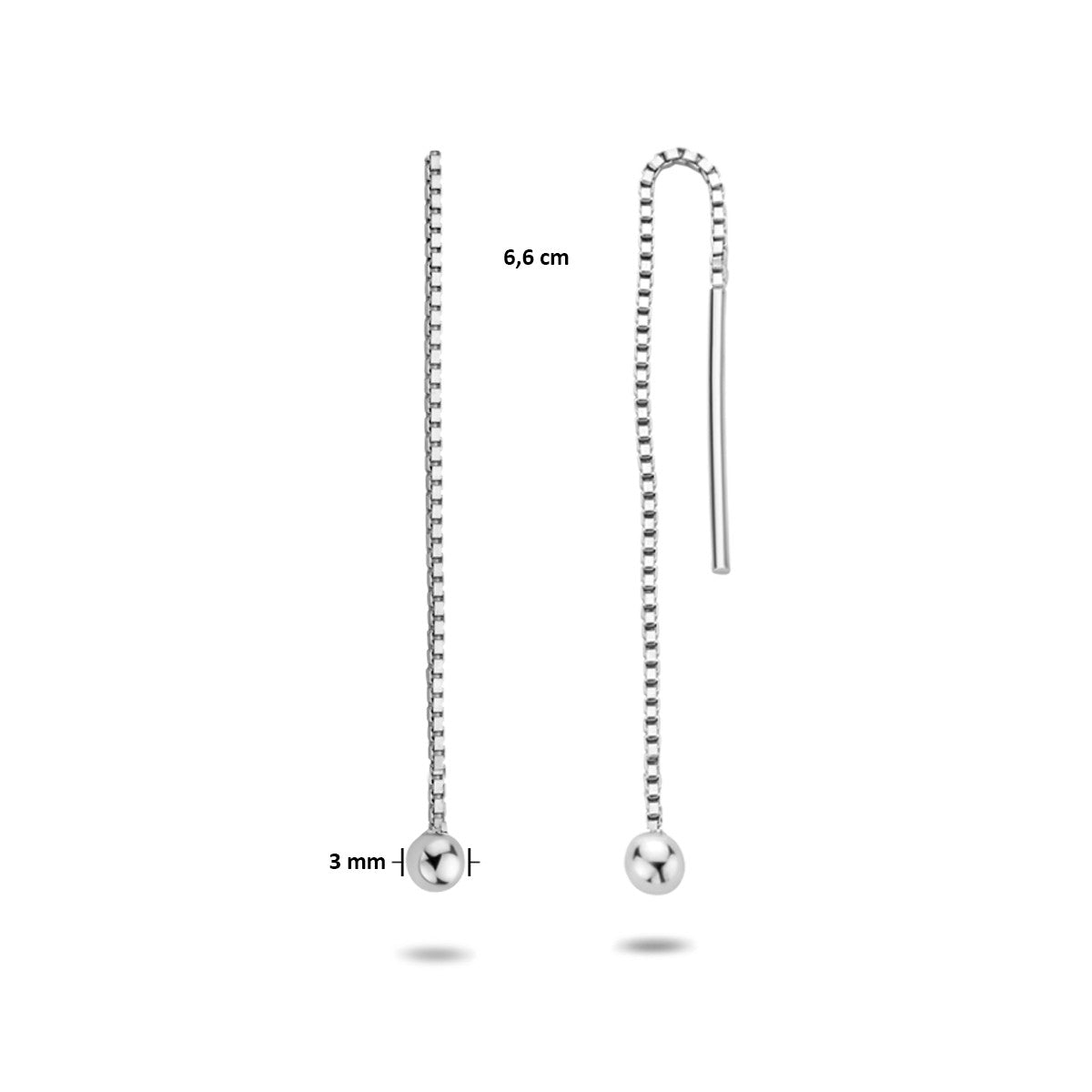Fantasy Collection Oorbellen bolletje 65 mm zilver