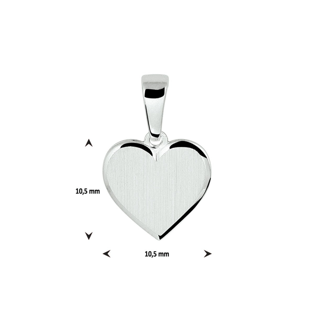 Fantasy Collection Graveerhartje poli/mat zilver hanger
