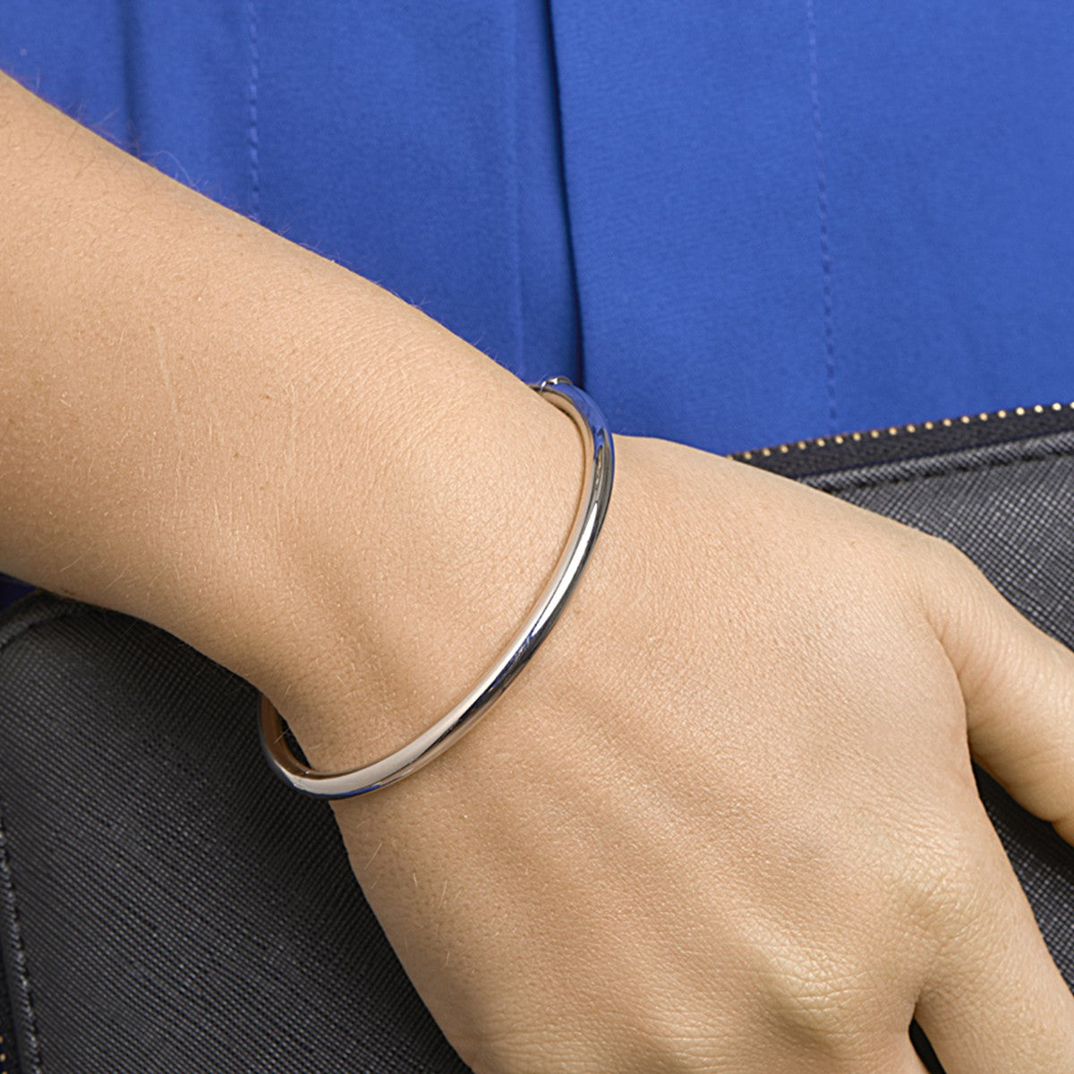 Fantasy Collection Bangle scharnier ronde buis 4 x 60 mm zilver