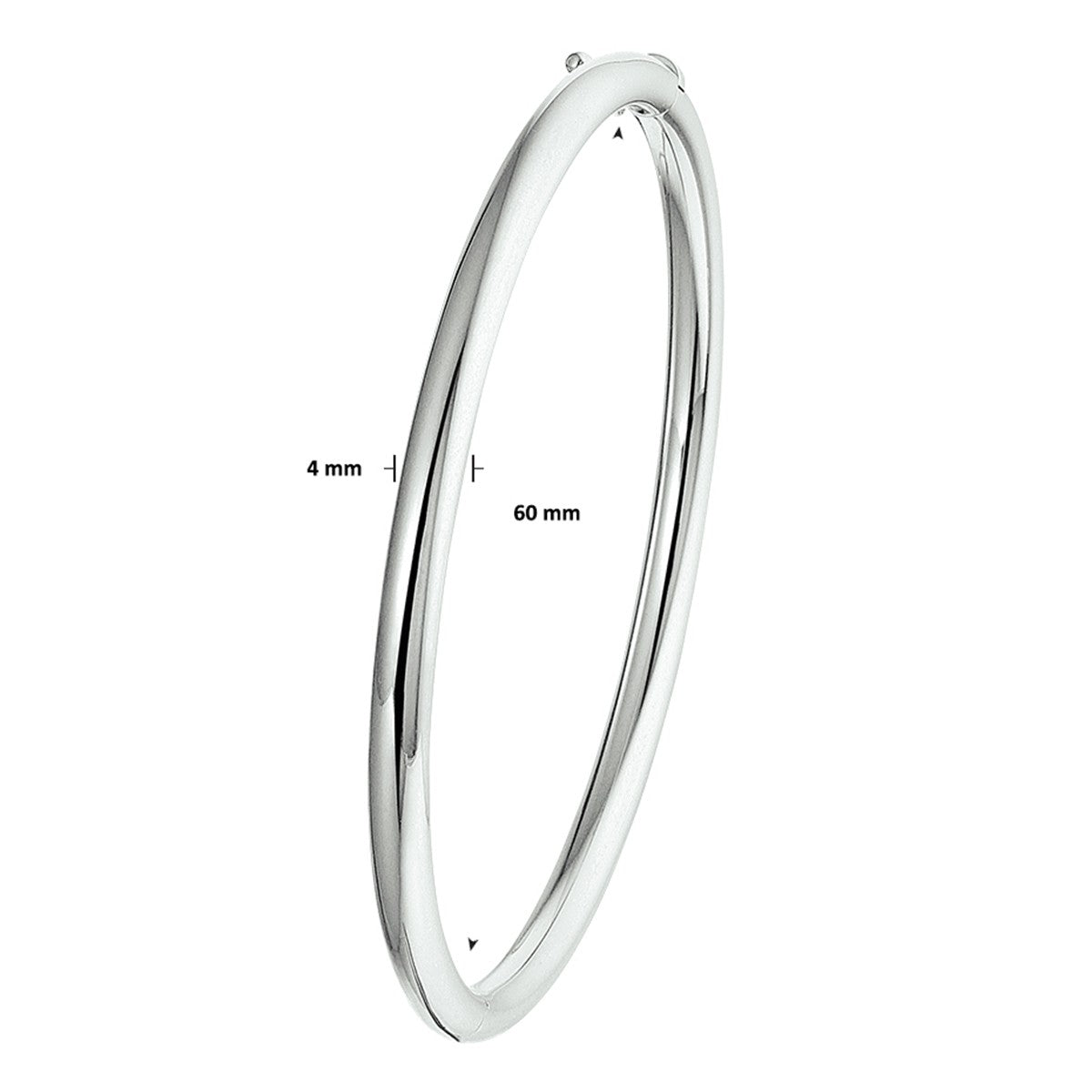 Fantasy Collection Bangle scharnier ronde buis 4 x 60 mm zilver