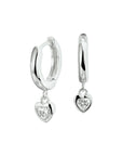 Zilver Gerhodineerd Klapoorringen Hart Zirkonia 1328278 - PansiteNederland.nl
