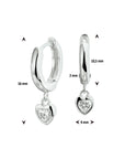 Zilver Gerhodineerd Klapoorringen Hart Zirkonia 1328278 - PansiteNederland.nl