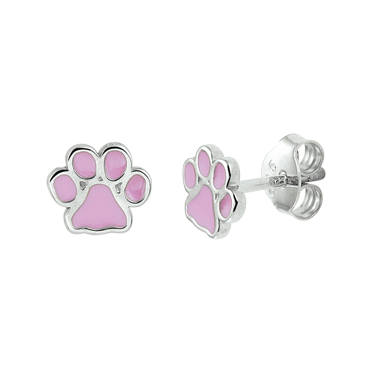 Fantasy Collection Oorbellen hondenpoot emaille zilver