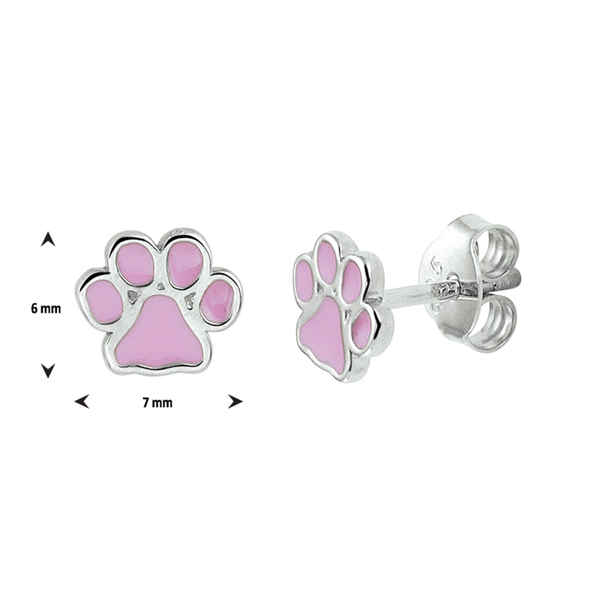 Fantasy Collection Oorbellen hondenpoot emaille zilver
