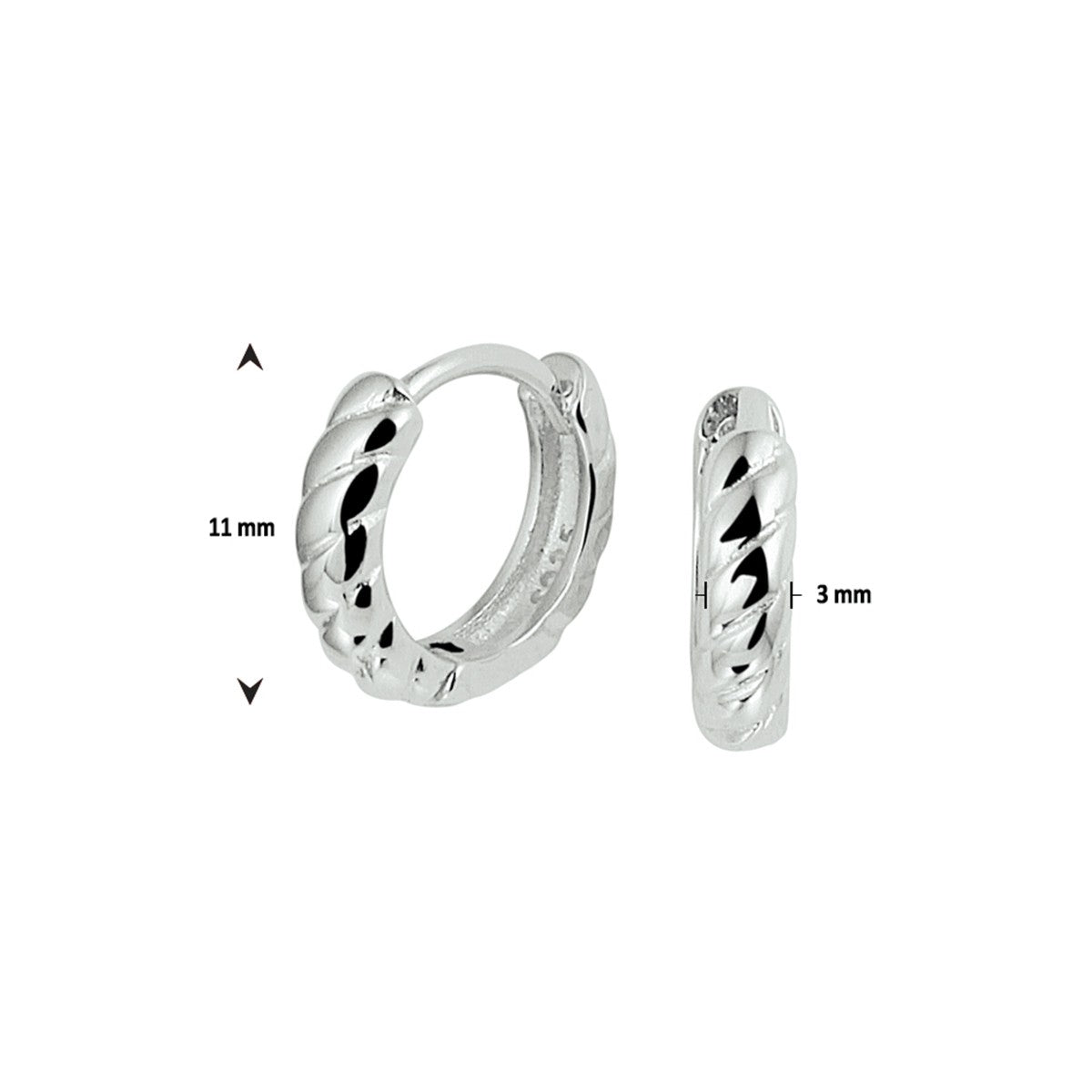 Fantasy Collection Oorbellen 11 mm zilver