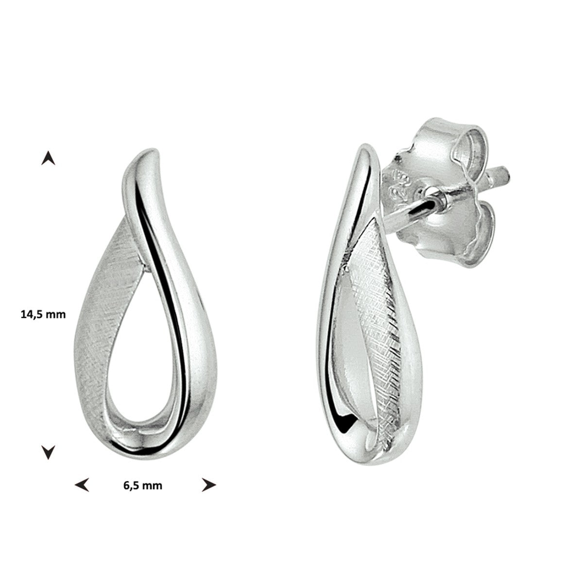 Fantasy Collection Oorbellen gescratcht zilver