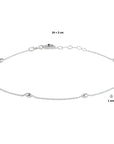 Zilver gerhodineerd enkelbandje bolletjes 2,5 mm 24 + 2 cm 1328389 - PansiteNederland.nl