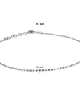Zilver gerhodineerd enkelbandje bolletjes 1,5 mm 24 + 2 cm 1328390 - PansiteNederland.nl