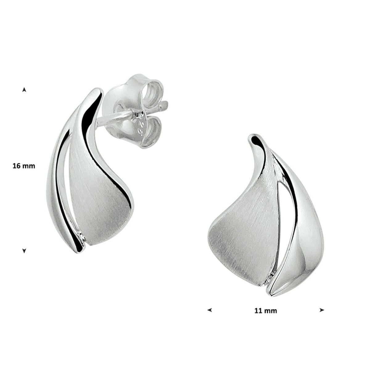 Fantasy Collection Oorbellen poli/mat zilver