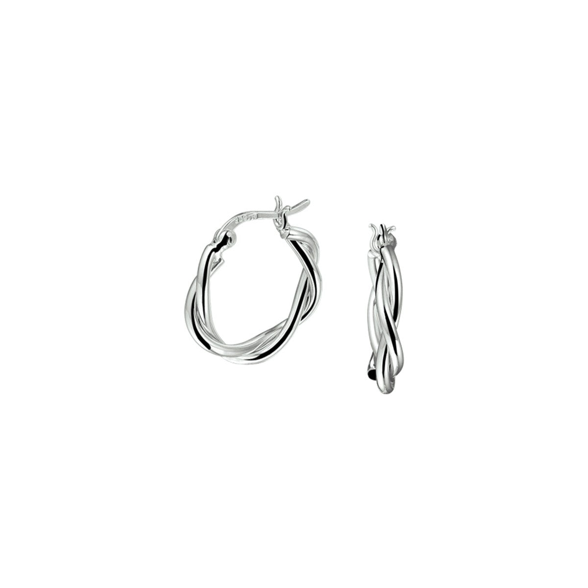 Fantasy Collection Oorbellen gedraaide buis zilver