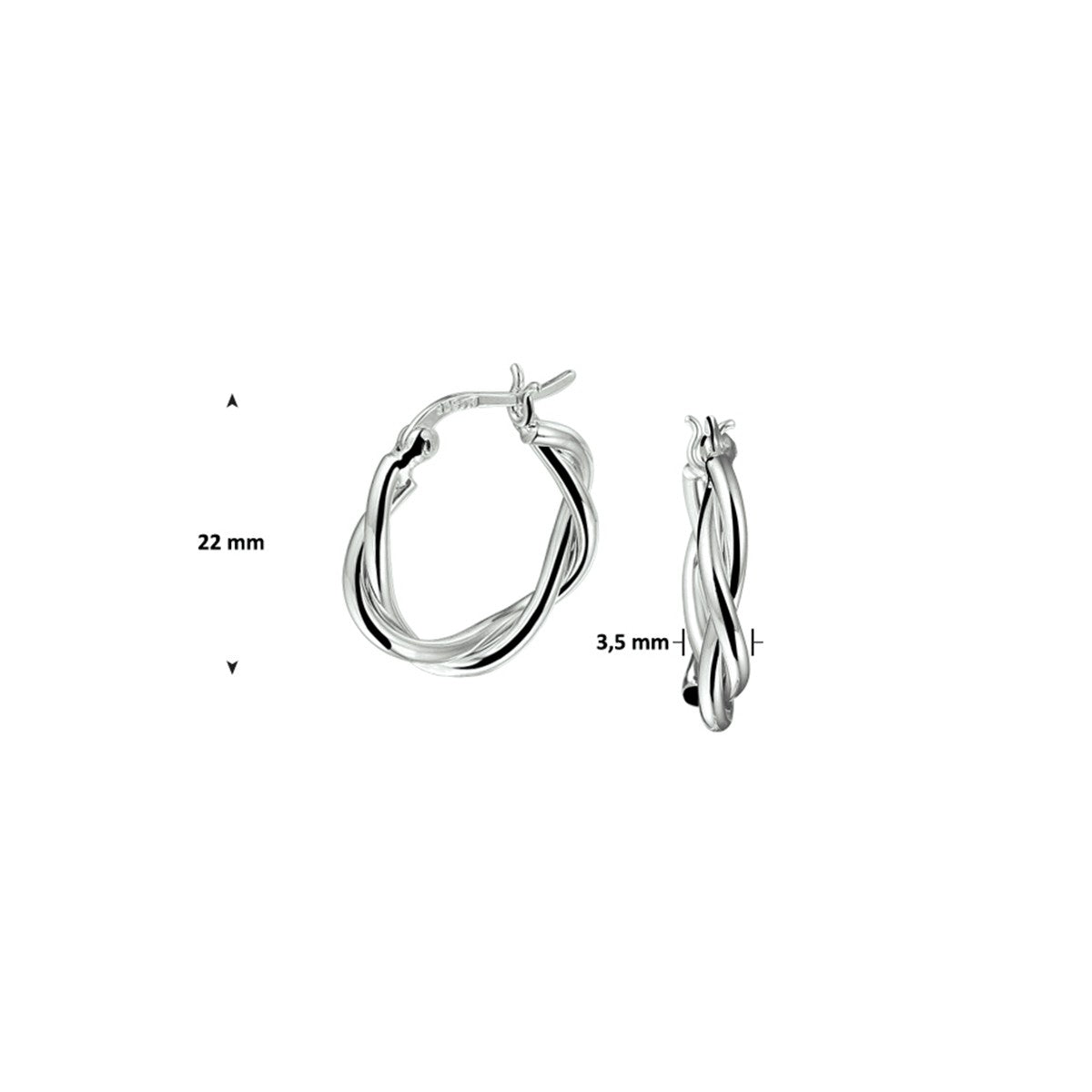 Fantasy Collection Oorbellen gedraaide buis zilver