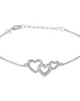 Zilver Gerhodineerd Armband Hartjes En Zirkonia 16 + 3 Cm 1328552 - PansiteNederland.nl
