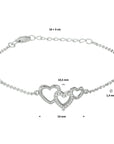 Zilver Gerhodineerd Armband Hartjes En Zirkonia 16 + 3 Cm 1328552 - PansiteNederland.nl