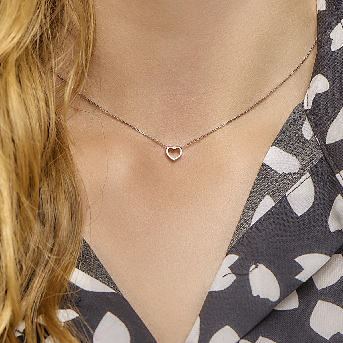 Fantasy Collection Collier hart 36 + 4 cm zilver