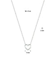 zilver gerhodineerd collier hart 36 + 4 cm 1328599 - PansiteNederland.nl