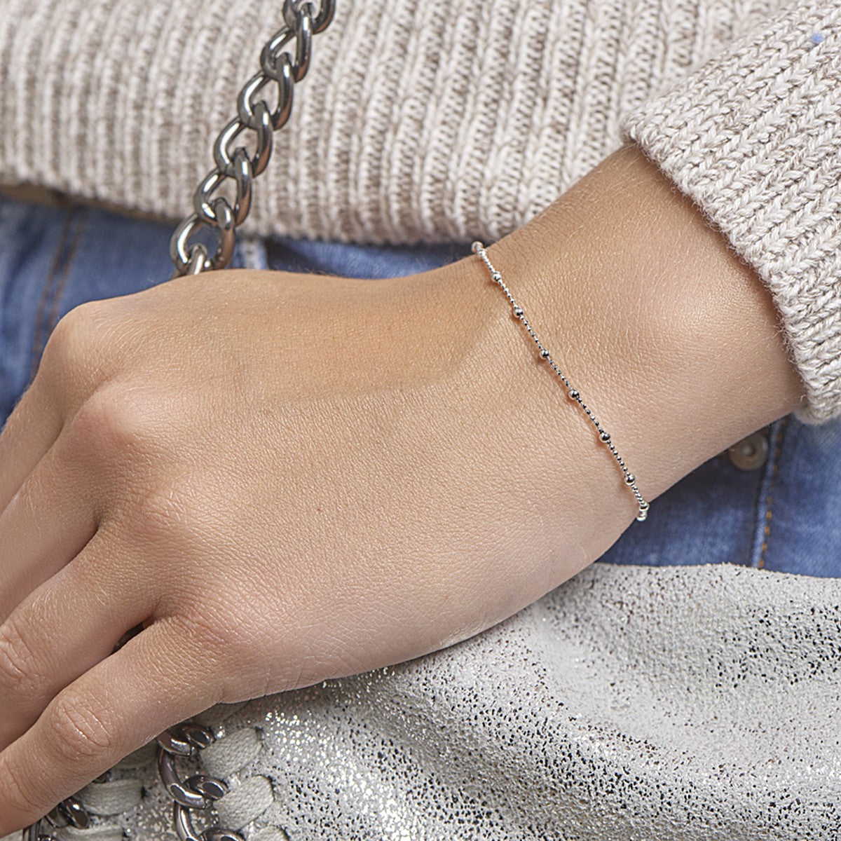Fantasy Collection Armband bolletjes 2,0 mm 16 + 3 cm zilver