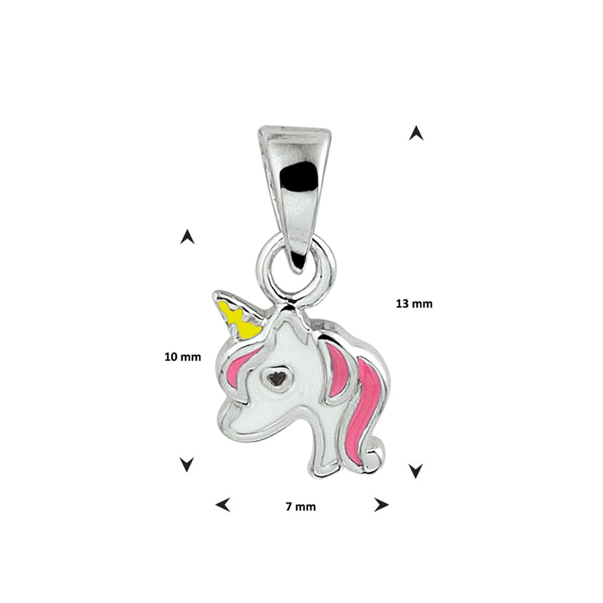 Fantasy Collection Hanger eenhoorn emaille zilver - PSN1328638