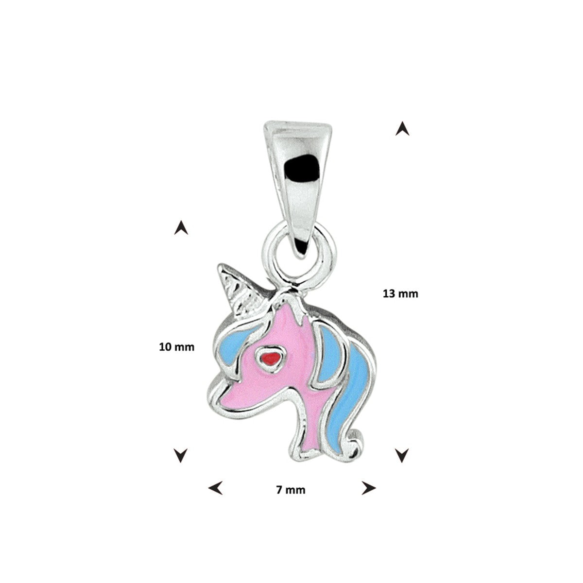 Fantasy Collection Hanger eenhoorn emaille zilver - PSN1328639