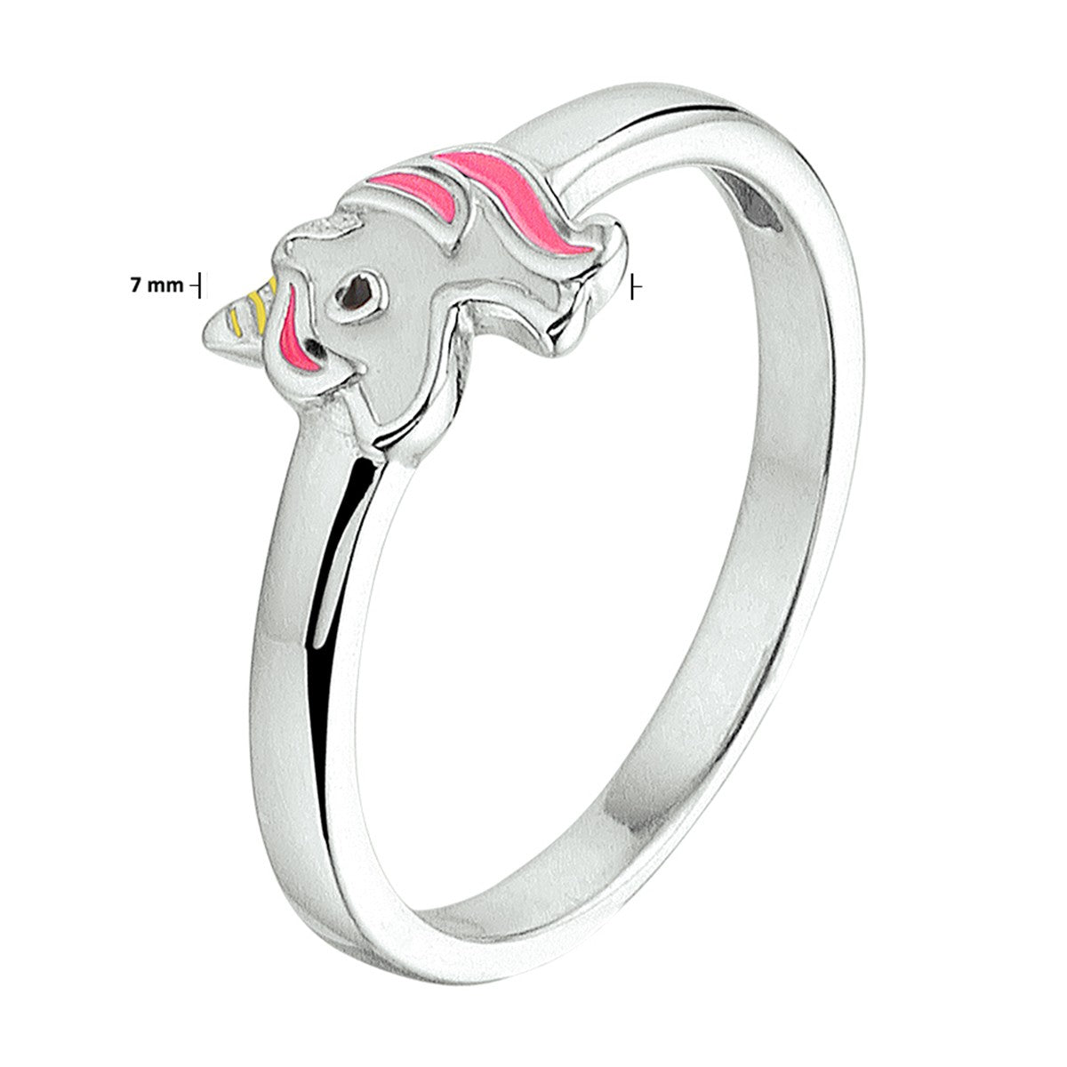 Fantasy Collection Ring eenhoorn emaille zilver