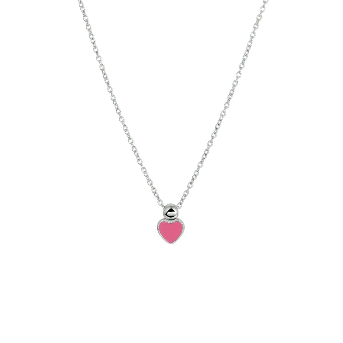 Fantasy Collection Collier hart emaille 36 - 38 cm zilver
