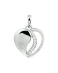 zilver gerhodineerd hanger hart zirkonia 1328699 - PansiteNederland.nl