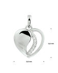 zilver gerhodineerd hanger hart zirkonia 1328699 - PansiteNederland.nl