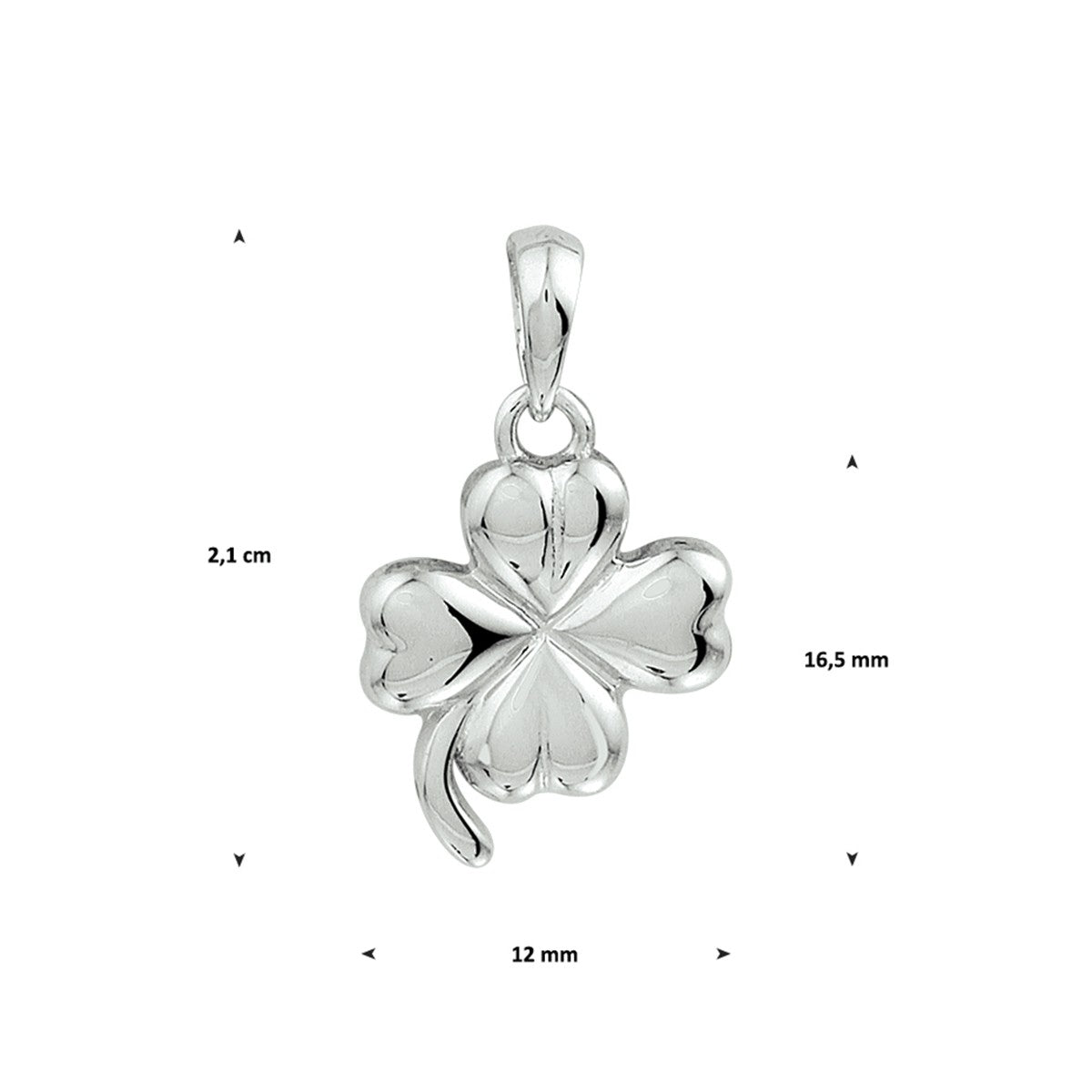 Fantasy Collection Hanger klavertje 14 mm zilver