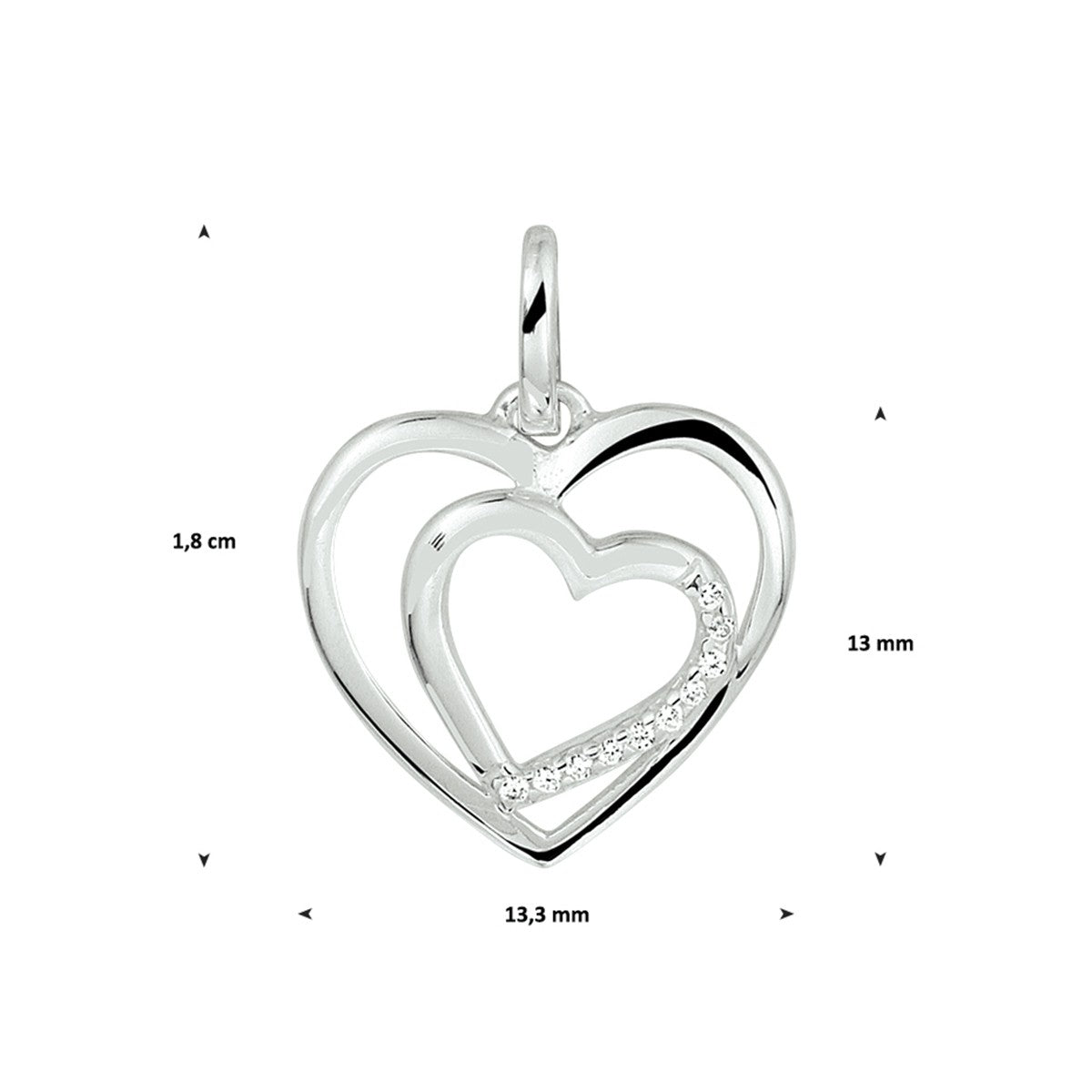 Fantasy Collection Hanger hart zirkonia zilver