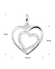 zilver gerhodineerd hanger hart zirkonia 1328898 - PansiteNederland.nl