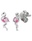 Zilveren oorknoppen flamingo - 1328938 - PansiteNederland.nl
