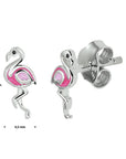 Zilveren oorknoppen flamingo - 1328938 - PansiteNederland.nl