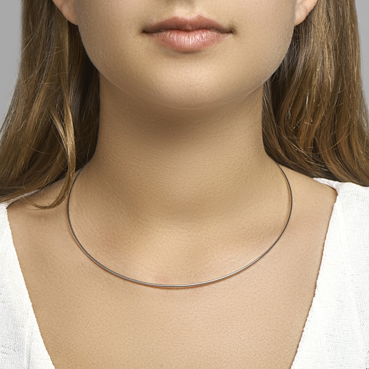 Fantasy Collection Collier omega rond 1,4 mm zilver