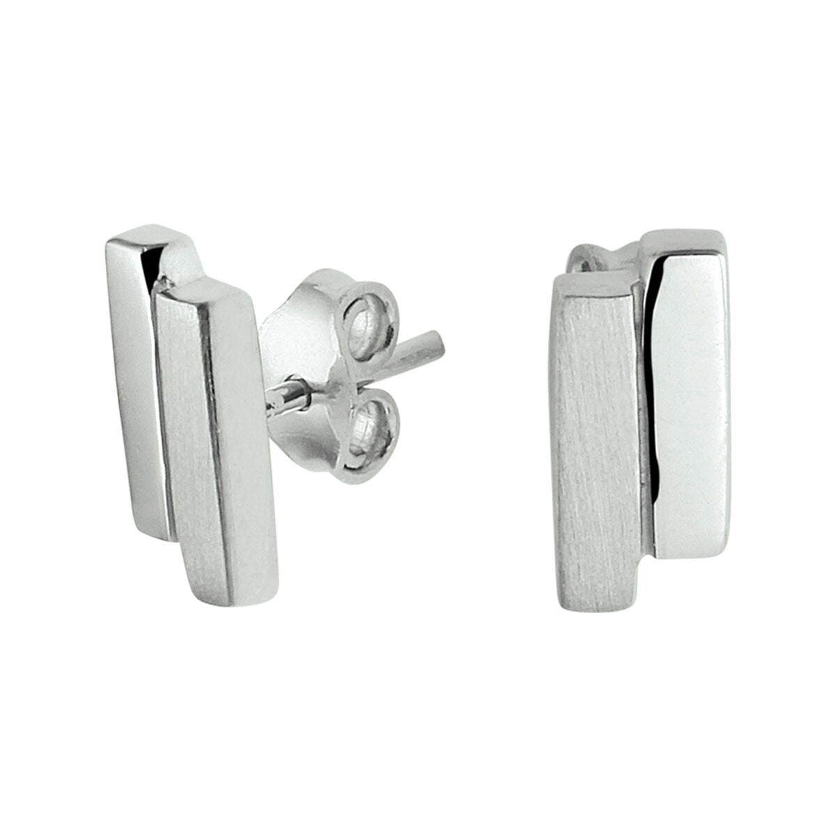 Fantasy Collection Oorbellen poli/mat 10,3 mm zilver