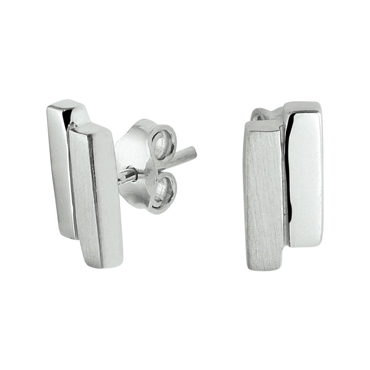 Fantasy Collection Oorbellen poli/mat 10,3 mm zilver