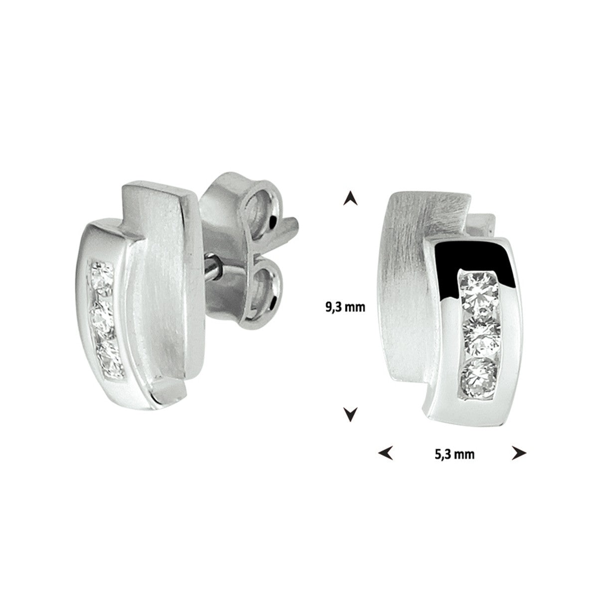 Fantasy Collection Oorbellen zirkonia zilver