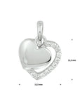 Zilveren gerhodineerde hanger hart zirkonia 1329162 - PansiteNederland.nl