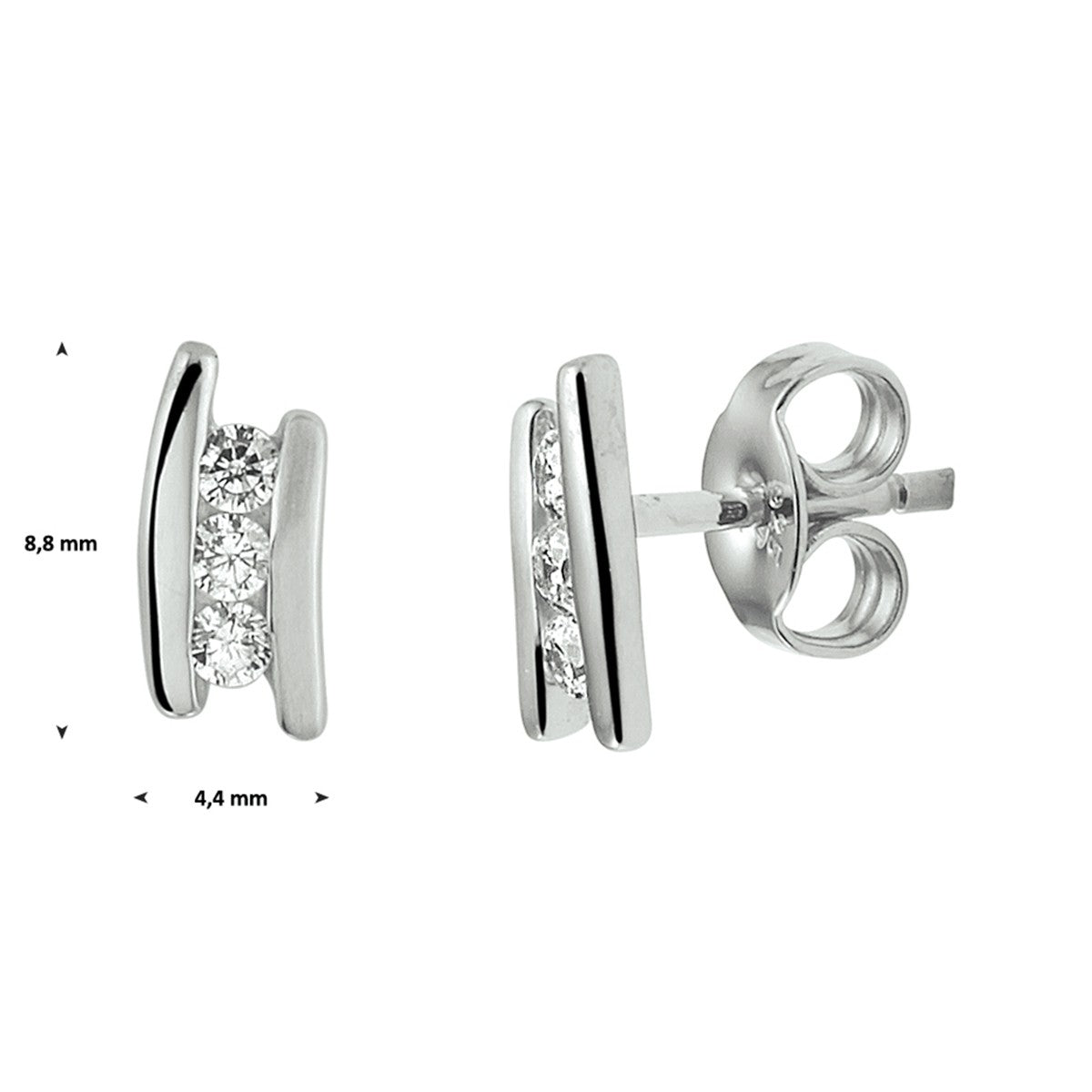Fantasy Collection Oorbellen zirkonia zilver