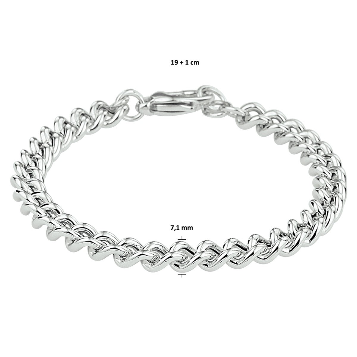 Fantasy Collection Armband gourmette 7,1 mm zilver