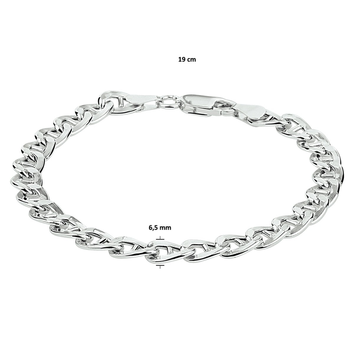 Fantasy Collection Armband anker 6,5 mm zilver