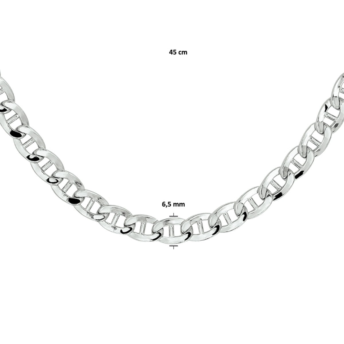 Fantasy Collection Collier anker 6,5 mm zilver