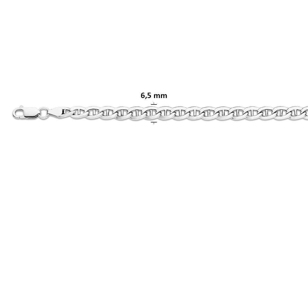 Collier anker 6,5 mm zilver